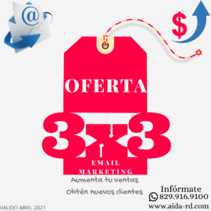 EMAIL MARKETING OFERTA 3×3 REPUBLICA DOMINICANA